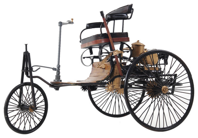 1886 YELLOW & BLACK BENZ CAR Collectible Metal scale model Benz car