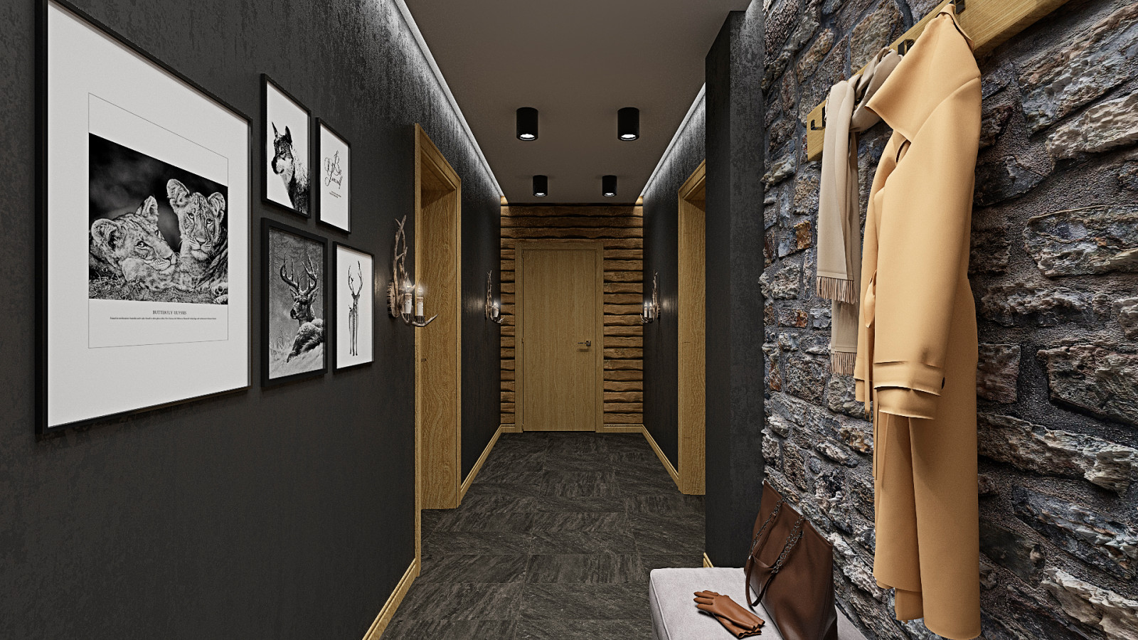 коридор в стиле шале