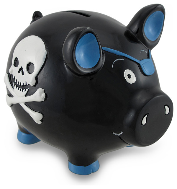 blue piggy bank
