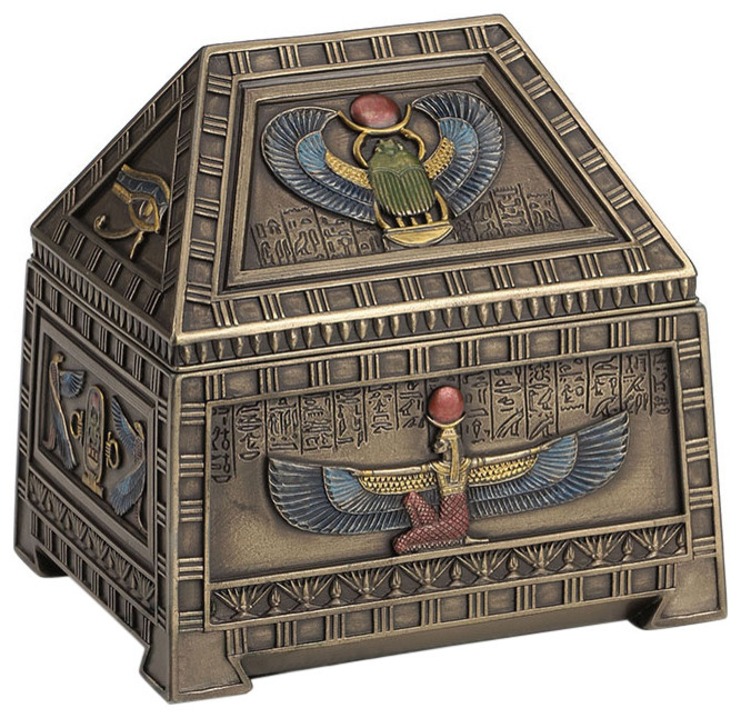 Egyptian Statues Egyptian Décor Trinket Box Egyptian Goddess Isis Pyramid Jewelry Box