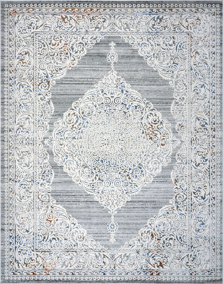 Veda Traditional Medallion Area Rug Traditional Area Rugs by Tayse Rugs Houzz