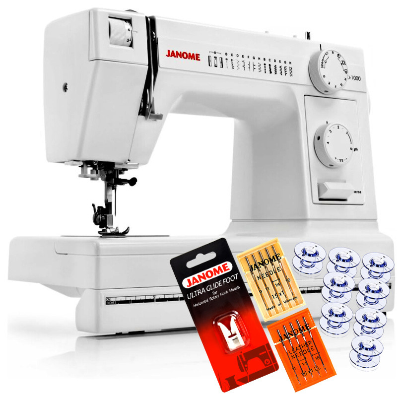 Janome HD1000 Heavy Duty Sewing Machine + 4Piece VIP Package