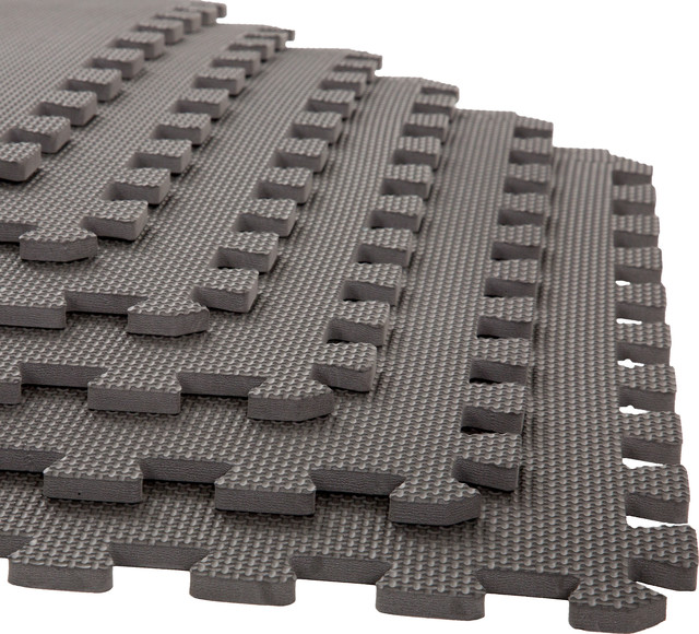 Stalwart Interlocking Eva Foam Floor Mats Gray 24x24x0 375 Set Of