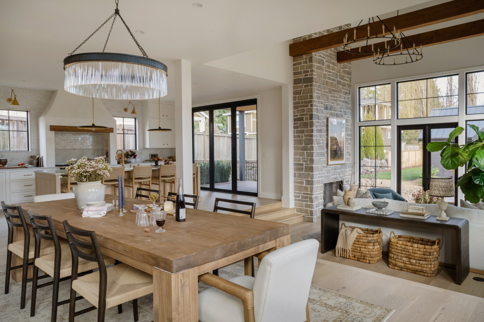 Transitional dining room photo in Seattle