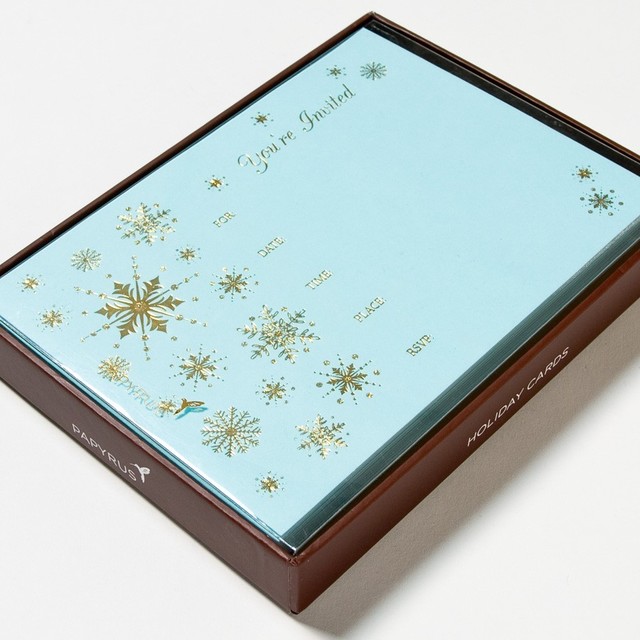 Gold Snowflakes Fill-In Invitations