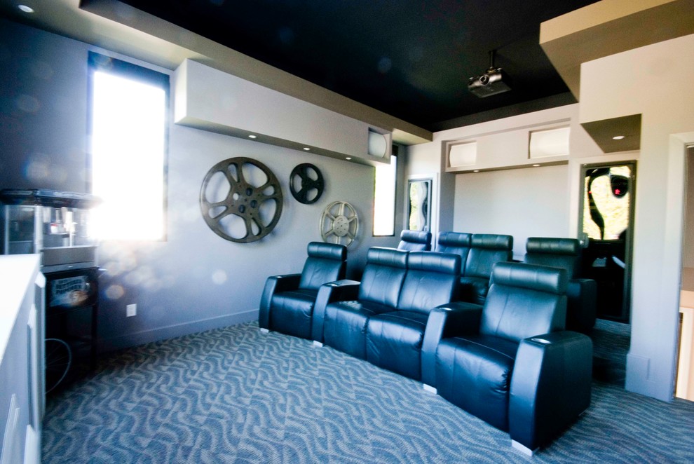 Photo of a transitional home theatre in Other.