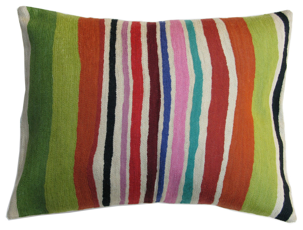 Apple Green Stripe Pillow Without Insert