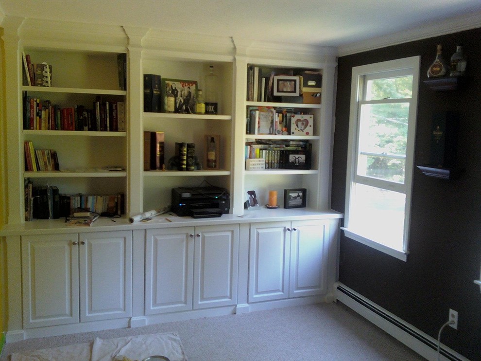 This is an example of a traditional home office in Boston.
