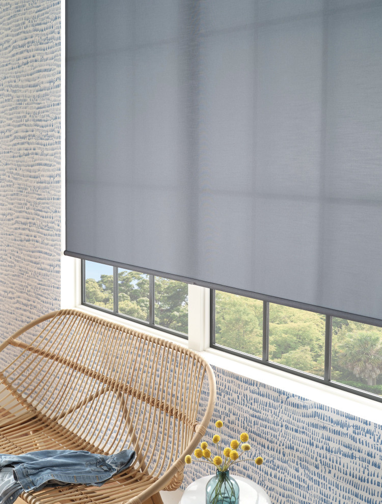 Cana roller shades and banded rolling shades