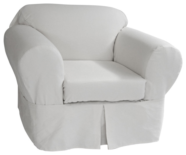 Classic Slipcover 2Piece Twill Chair Slipcover Contemporary