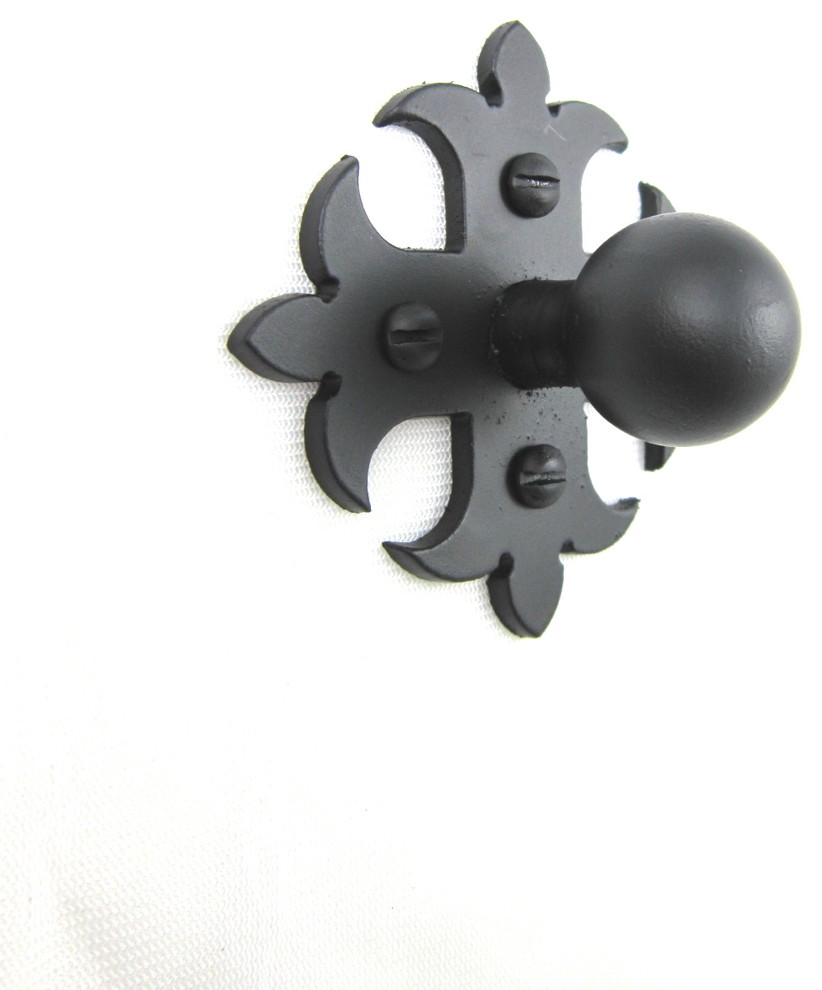 Spanish Style Fleur De Lis Cross Iron Cabinet Knob Smooth SHK1