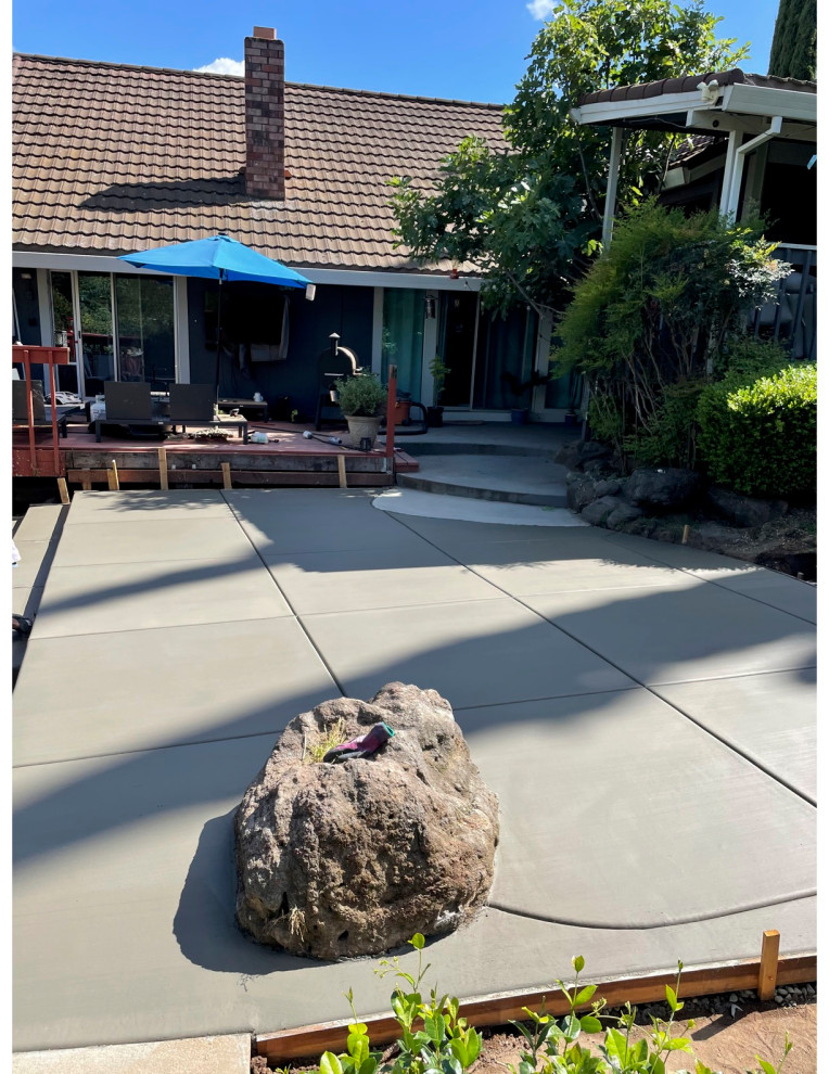 Grey Broom Finish Concrete