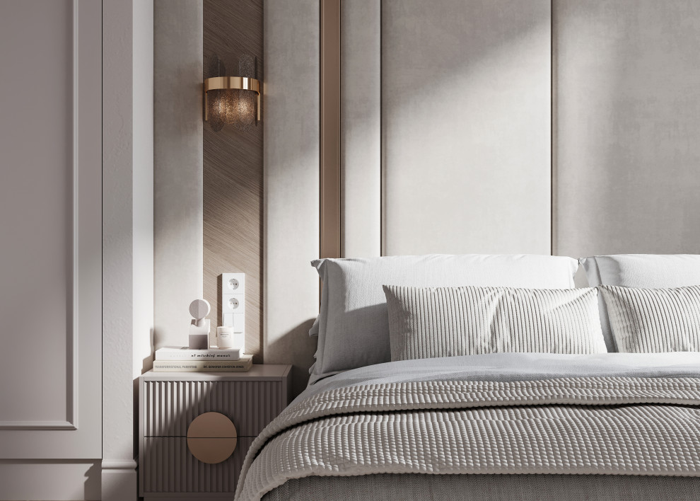 Интерьер светлой спальни 13м2