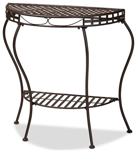 Baxton Studio Laraine Outdoor Console Table Black Transitional