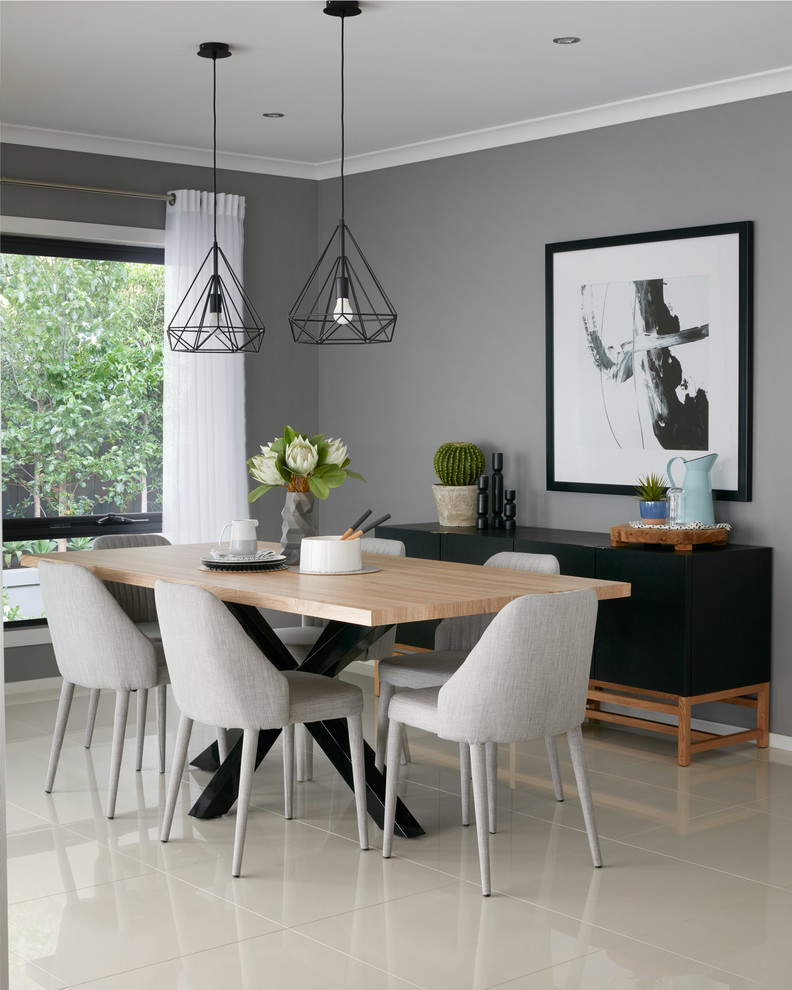 Photo of a contemporary dining room in Melbourne.