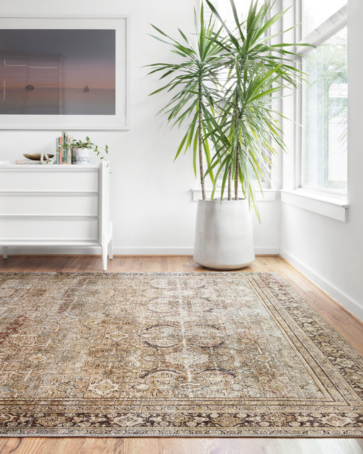 Olive Charcoal Layla Printed Area Rug by Loloi II Mediterranean