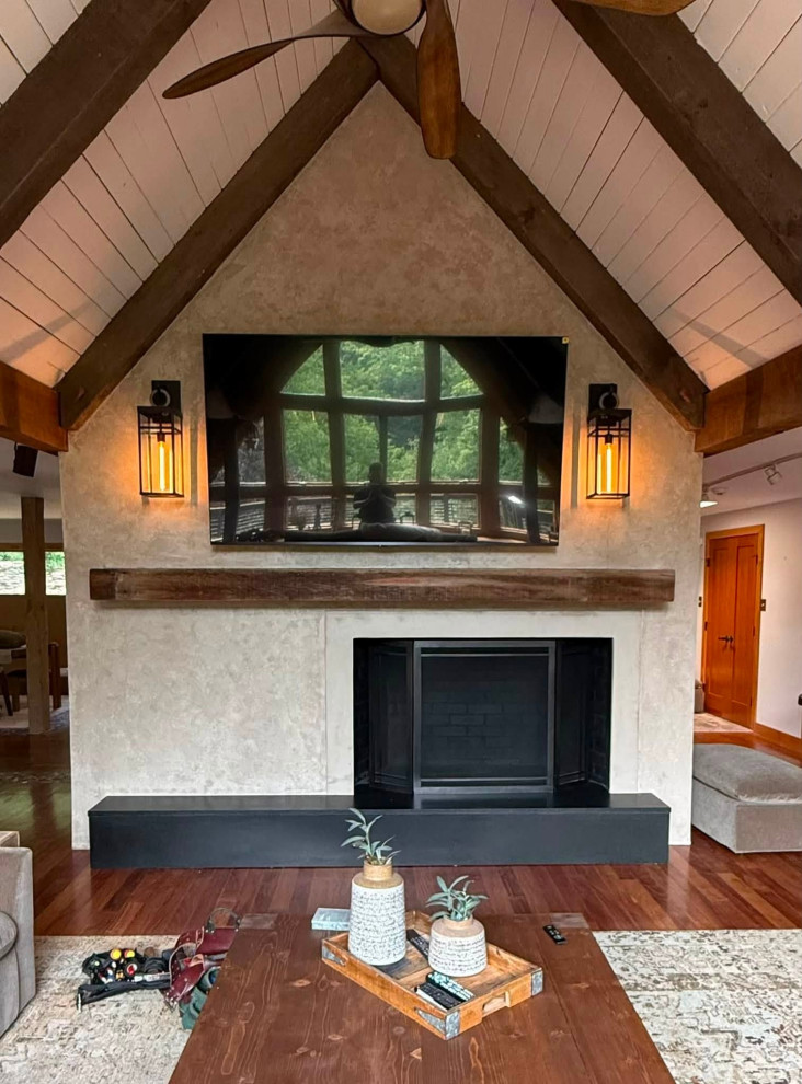Microcement Fireplace renovation
