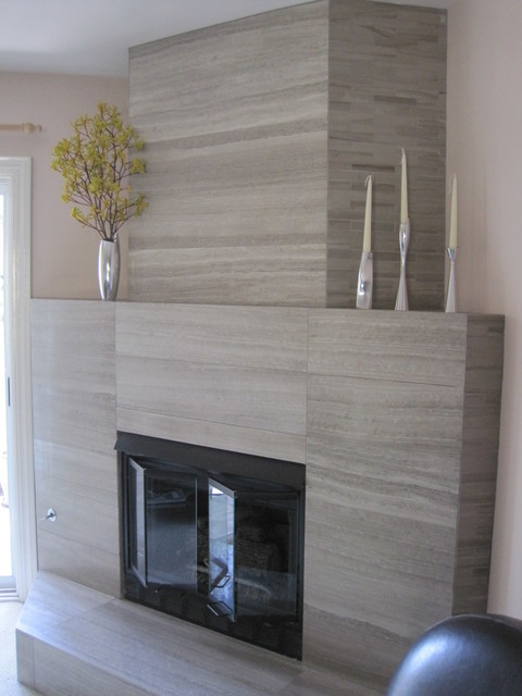 Fireplace Renovation Modern Living Room San Diego