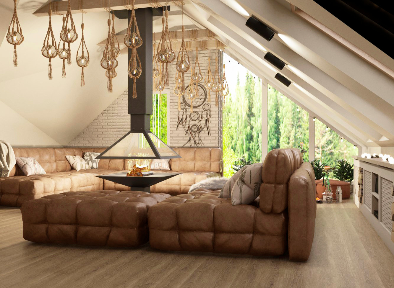 Мансардный этаж в загородном доме