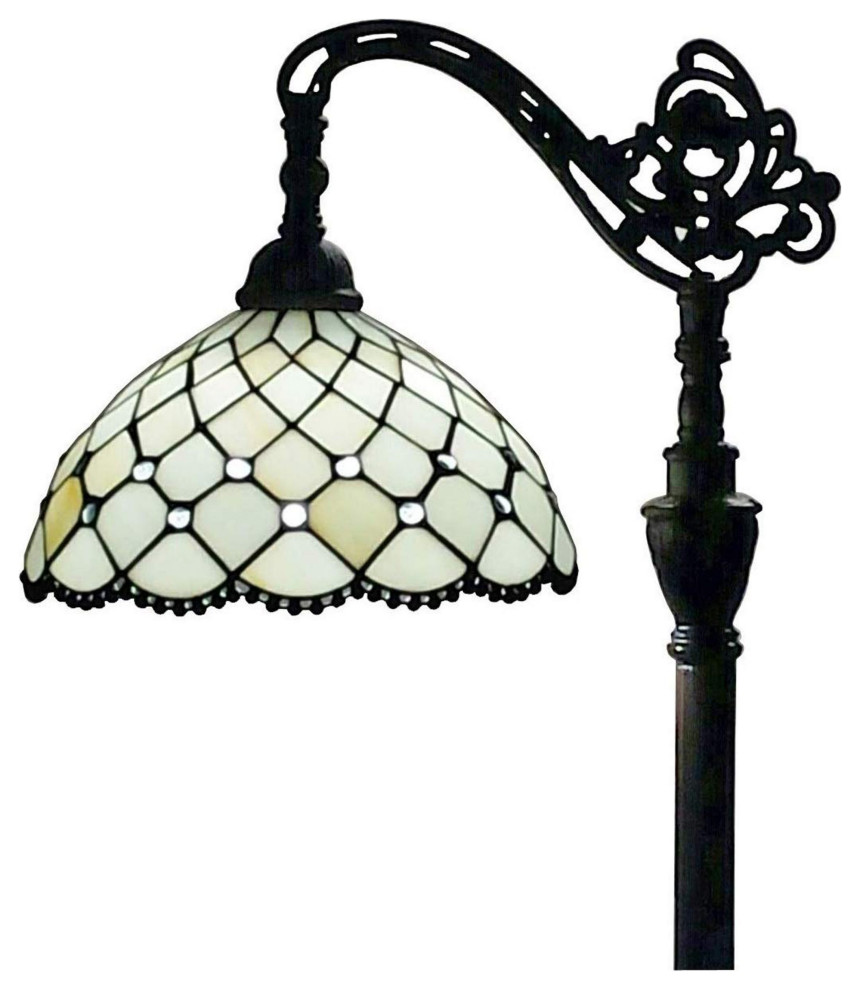 Amora Lighting AM121FL12B Tiffany Style Jewel Reading Lamp 62 In