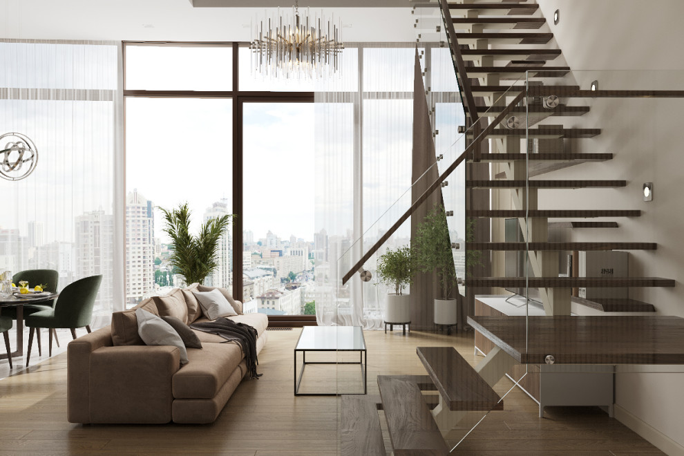 Яркая просторная гостиная