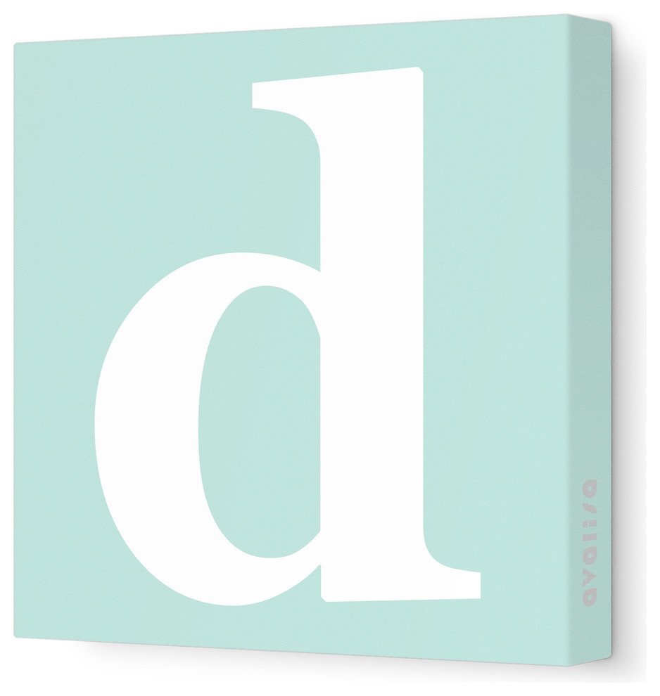 Letter - Lower Case 'd' Stretched Wall Art, 12" x 12", Sea Green