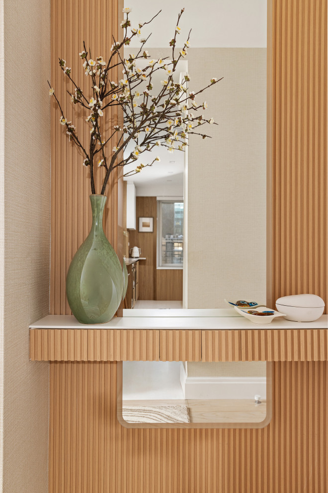 Inspiration for a mid-sized contemporary home design remodel in New York