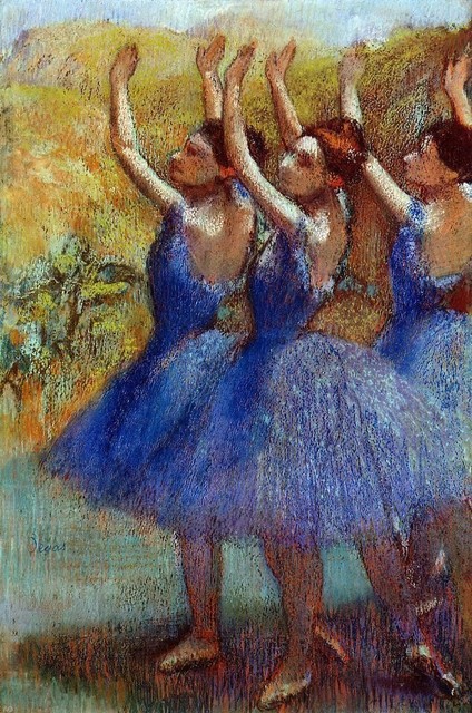 Edgar Degas Three Dancers in Purple Skirts, 16"x24" Premium Archival Print