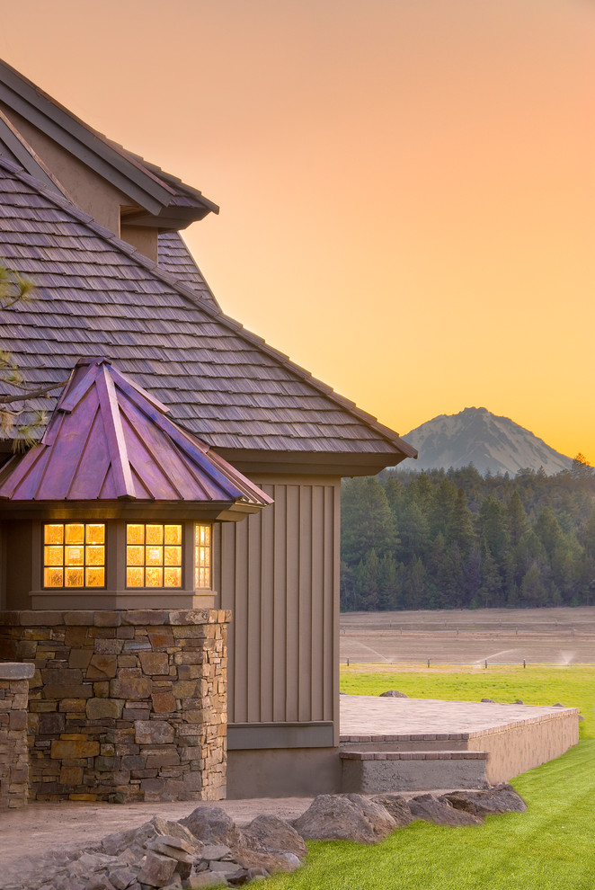 Rustic stone exterior home idea