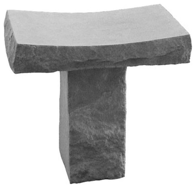 Saddle Bench Plain Garden Bench Traditional Garden Statues And Yard Art by XoticBrands