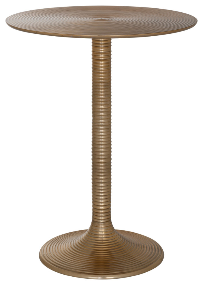 Gold Pedestal End Table, OROA Dexter Midcentury Side Tables And End