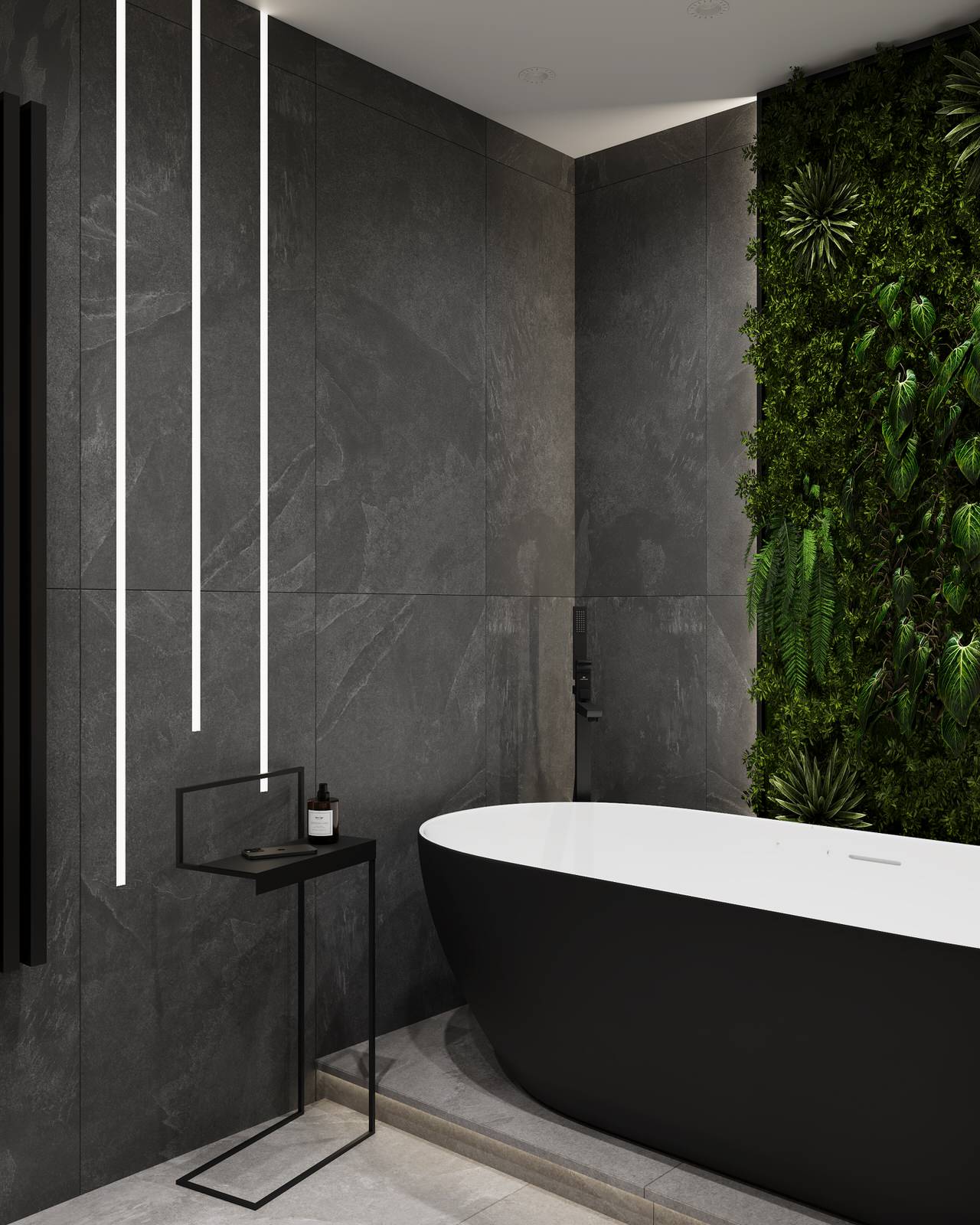 Ванна в темных тонах