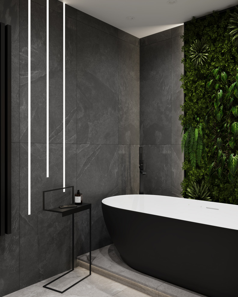 Ванна в темных тонах