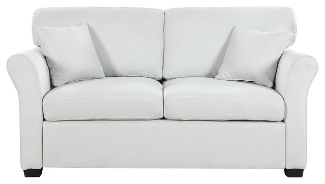 Beige Traditional Ultra Comfortable Linen Fabric Living Room Sofa