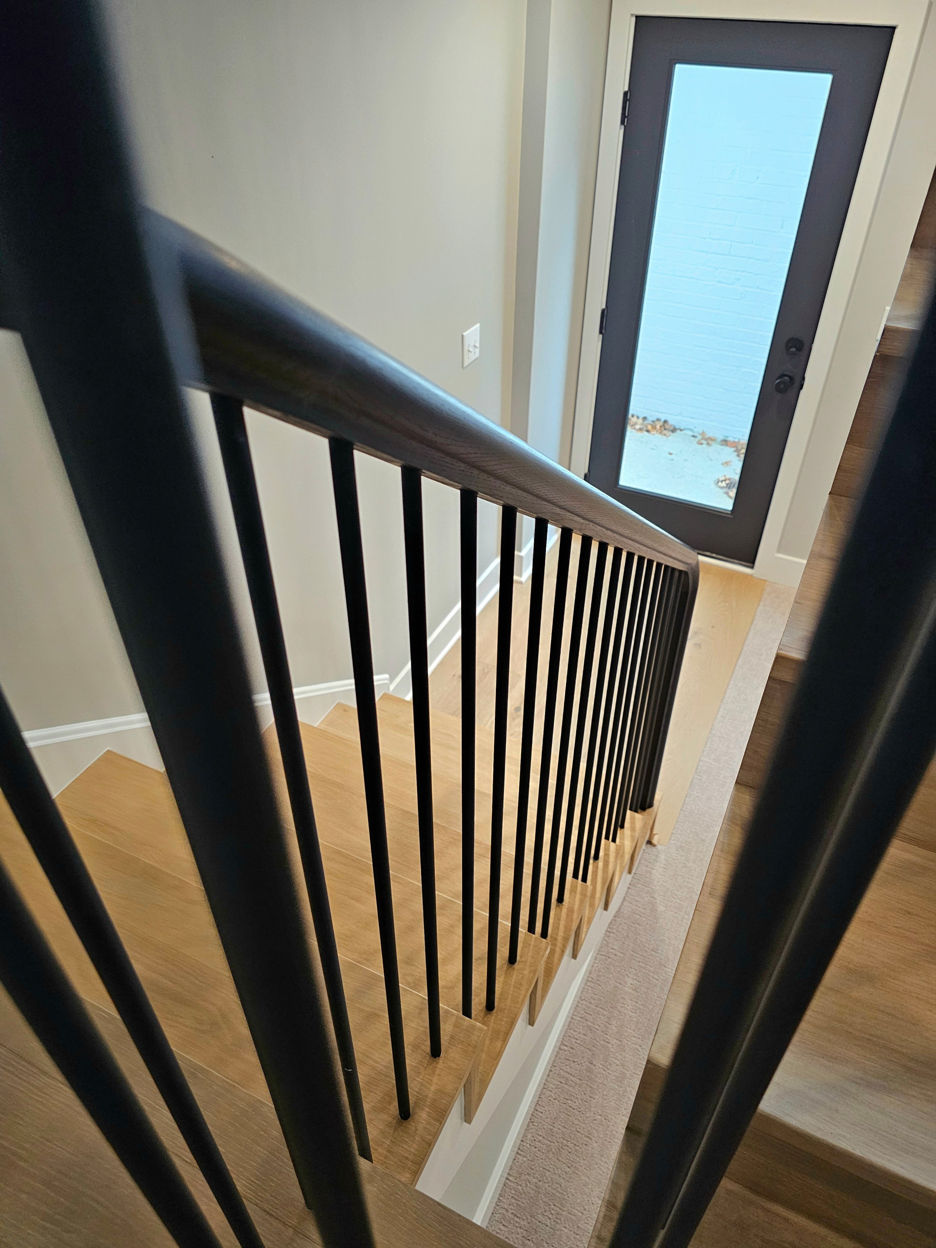 115_Stunning Continuous Rail System on 3 Story Floating Stairs; Arlington, VA 22