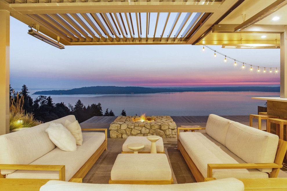 Beach style patio in Seattle.
