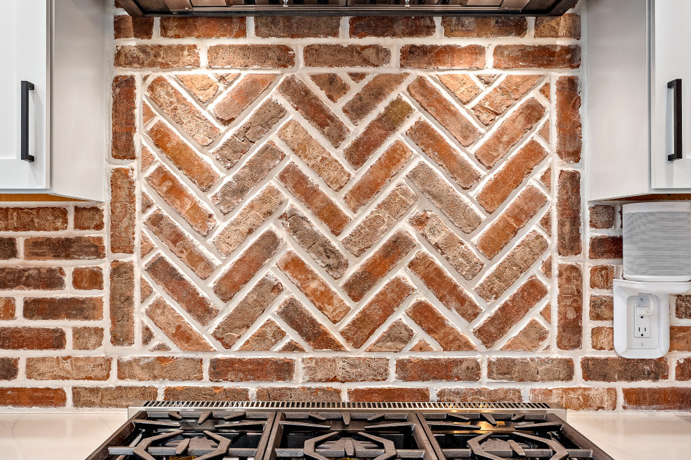 Example of a mountain style kitchen design in Boston