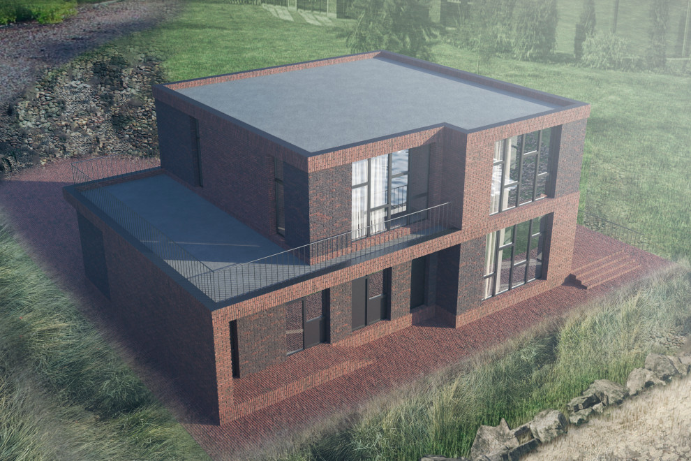 Концепция загородного дома, пример начальной-вариативной стадии проектирования.