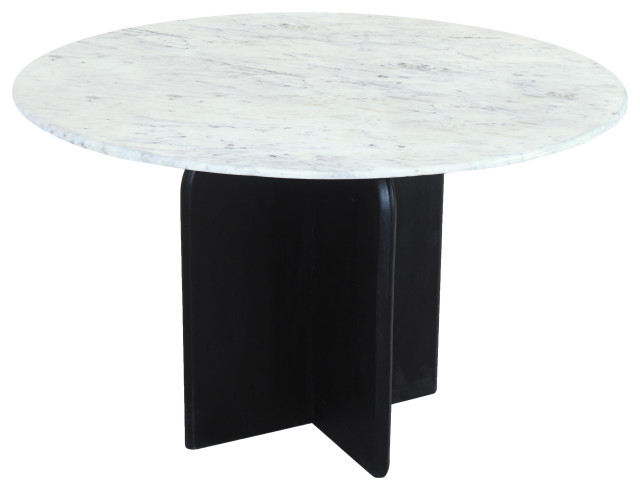 Terra 48" Marble Top Round Dining Table - Transitional - Dining Tables ...