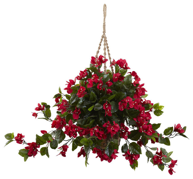 Bougainvillea Hanging Basket UV Resistant, Indoor/Outdoor, Red