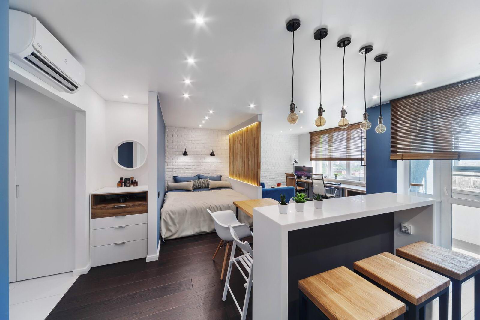 ЖК Малевич. Ремонт квартиры-студии в современном стиле в Екатеринбурге.