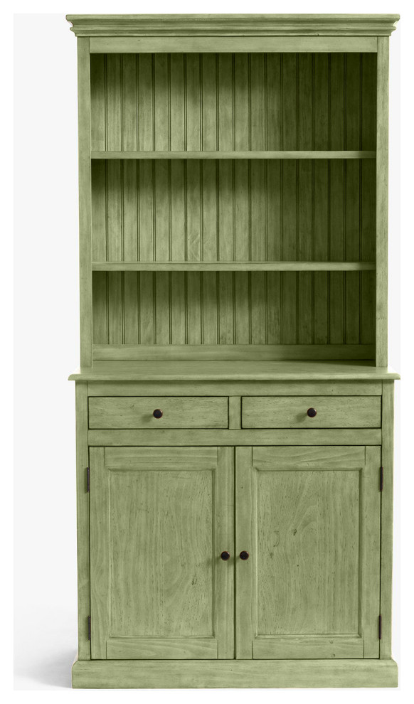 Traditional Dining Hutch With Buffet, Summer Sage
