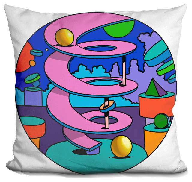 Pink Ramp Circle Decorative Accent Throw Pillow