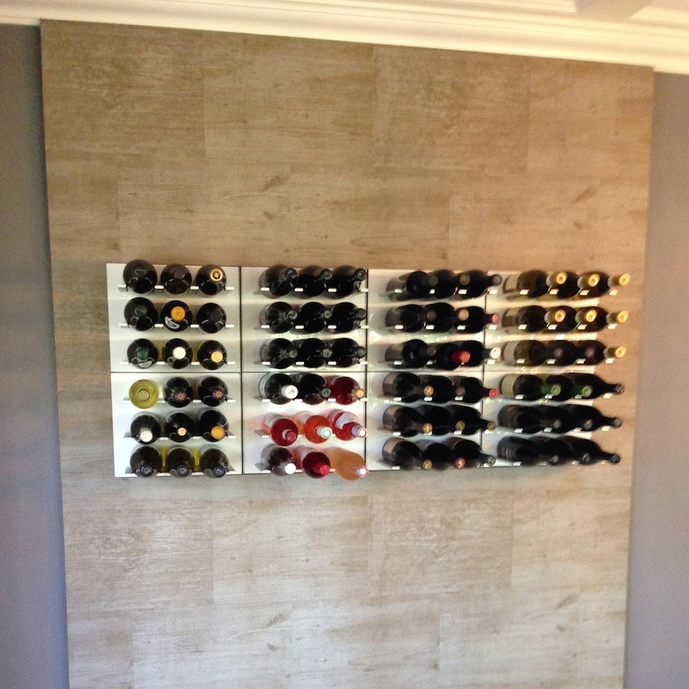 This is an example of a small modern wine cellar in San Francisco.