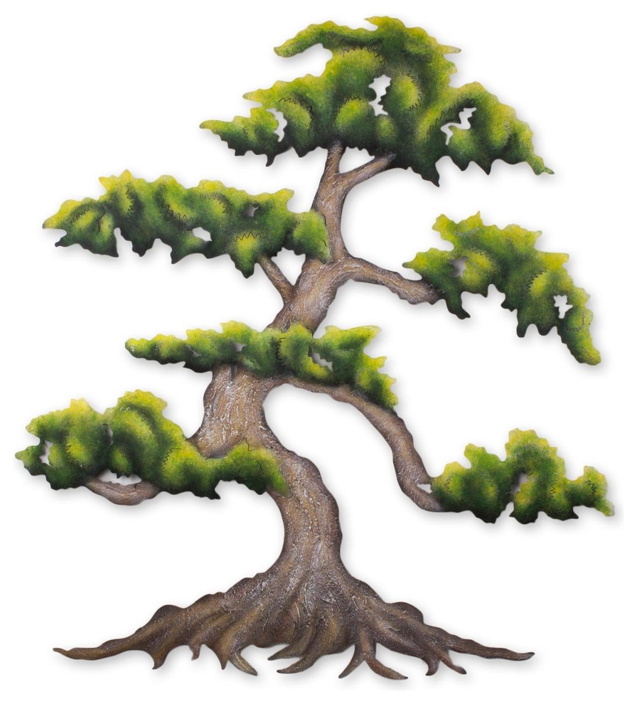 Verdant Bonsai Steel Wall Art Asian Metal Wall Art by NOVICA Houzz