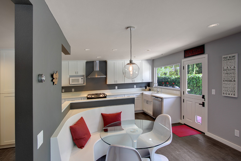 Kitchen Remodel Including Custom Booth Contemporary Kitchen