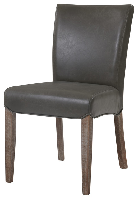 Beverly Hills Bonded Leather Chair With Driftwood Legs Beverly Hills Bonded Leather Chairs With Driftwood Legs Set Of 2 Vintage Gray