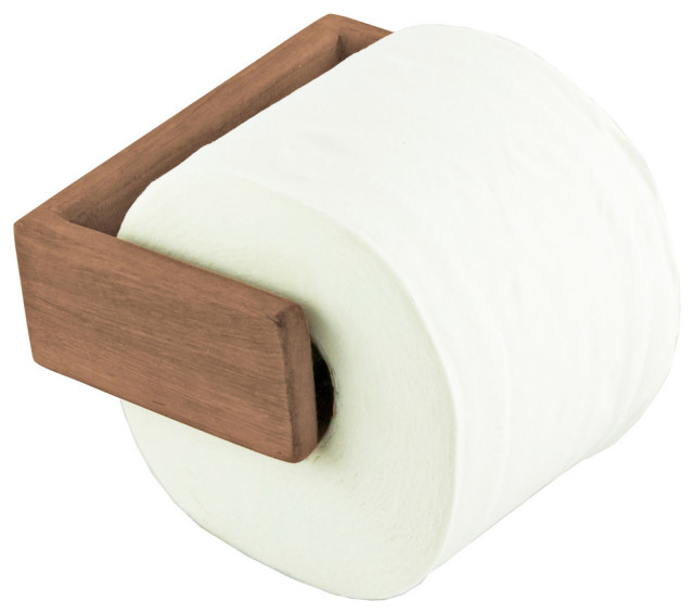 SeaTeak Toilet Paper Holder – Aus 100% Massivem Teak, Mit Federbeladenem Stab