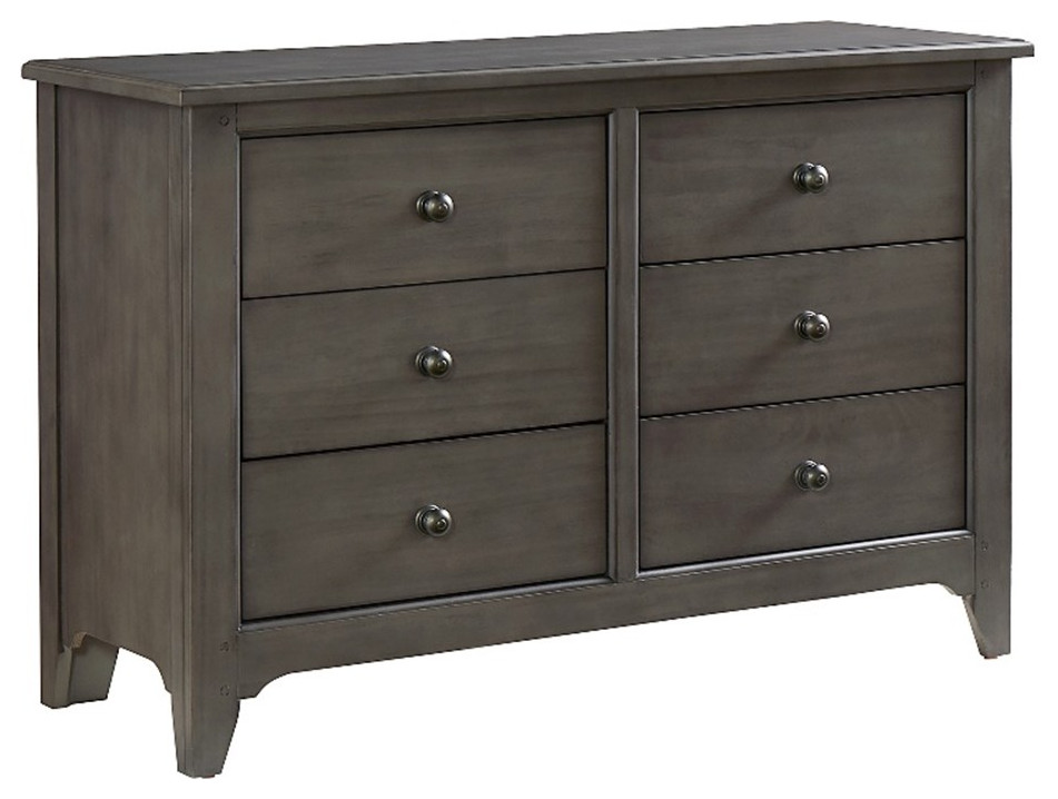 Westwood Design Taylor 6Drawer Farmhouse Wood Dresser in Dusk Gray