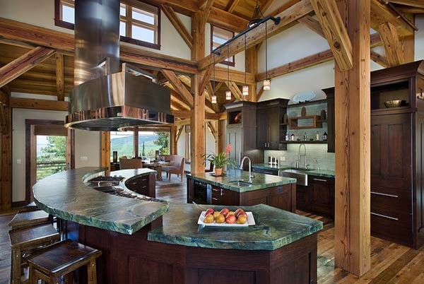 Timber Frame Home contemporary-kitchen